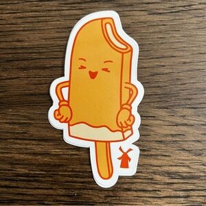 Dutch Bros Orange and White Popsicle Character Sticker